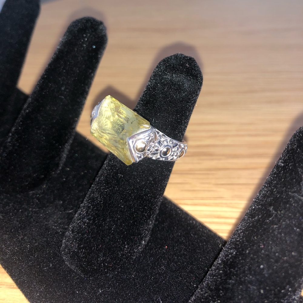 Lemon Quartz Sterling Silver Ring UNIQUE